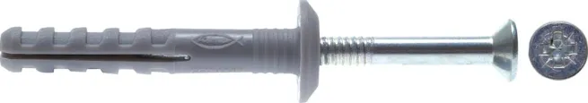 FISCHER Nageldübel 6x40, 100er Pack, mit flachem Rand (Pilzkopf 13 mm)