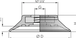 Flachsauger (stabile Lippe), 62x5mm, G 1/4", Silikon (50A, transparent)