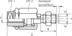 Flexokupplung M 16 x 1,5, Stahl verzinkt