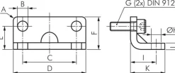 Fußbefestigung für Kompaktzylinder 63 mm