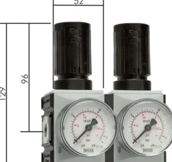 FUTURA Druckregler, G 3/8", 0,5 - 10bar, mit durchgehender Druckversorgung