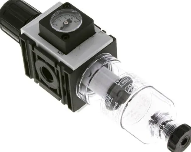 FUTURA Filterregler, G 1/4", 0,2 - 4 bar, Baureihe 0, Kompaktmanometer