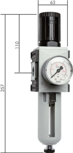 FUTURA Filterregler, G 3/8", 0,5 - 10 bar, Baureihe 2, BG 2