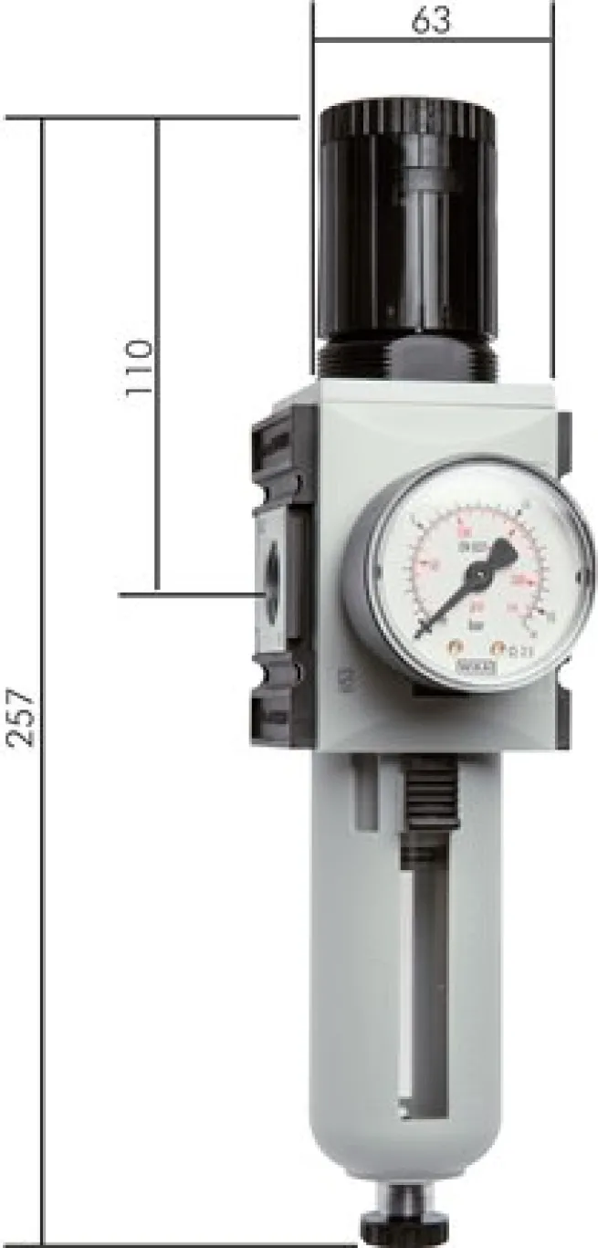 FUTURA Filterregler, G 3/8", 0,5 - 10 bar, Baureihe 2, BG 2