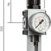 FUTURA Filterregler, G 1/4", 0,5 - 8 bar, Baureihe 1, Metallbehälter mit Sichtrohr