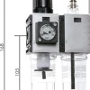 FUTURA Wartungseinheit, 2-tlg., G 1/4", 0,5 - 8 bar, Baur.0, Kompaktmanometer, Ablass automatisch