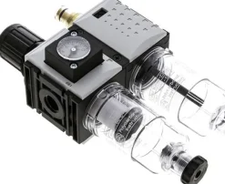 FUTURA Wartungseinheit, 2-tlg., G 1/4", 0,5 - 8 bar, Baur.0, Kompaktmanometer, Ablass automatisch