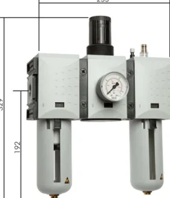 FUTURA Wartungseinheit, 3-tlg., G 3/4", 0,5 - 16 bar, Baur.4, Kondensatablass automatisch (drucklos geschlossen)