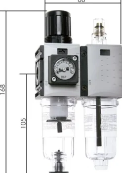 FUTURA Wartungseinheit, 2-tlg., G 1/4", 0,5 - 10 bar, Baur.0, Kondensatablass automatisch (drucklos geschlossen)