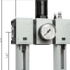 FUTURA Wartungseinheit, 3-tlg., G 1/2", 0,5 - 8 bar, Baur.2, Kondensatablass automatisch