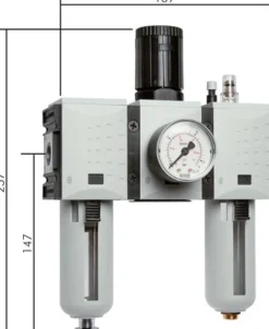 FUTURA Wartungseinheit, 3-tlg., G 1/2", 0,5 - 8 bar, Baur.2, Kondensatablass automatisch