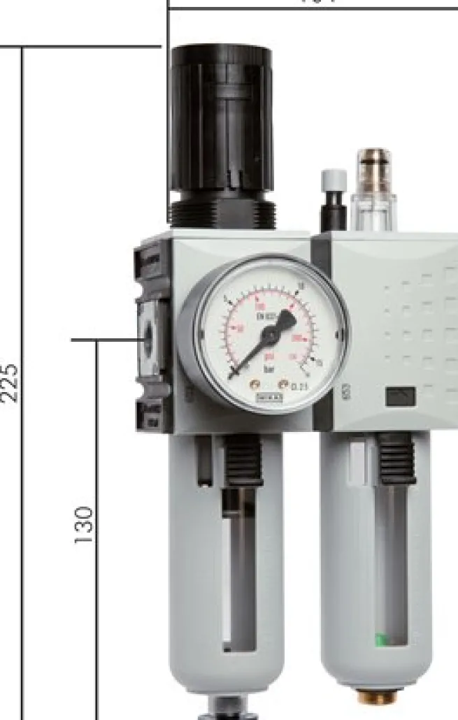 FUTURA Wartungseinheit, 2-tlg., G 3/8", 0,1 - 1 bar, Baur.1