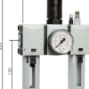 FUTURA Wartungseinheit, 3-tlg., G 1/4", 0,1 - 2 bar, Baur.1, Kondensatablass automatisch