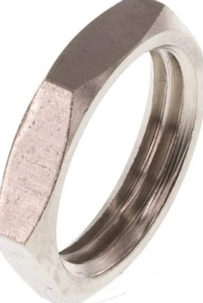 Gegenmutter G 3/8", Messing vernickelt