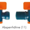 Gelenkschlauch, 1/4", Absperrhahn mit Gelenkschlauchanschluss und Gewinde R 1/4"