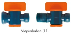 Gelenkschlauch, 1/4", Absperrhahn mit Gelenkschlauchanschluss und Gewinde R 1/4"