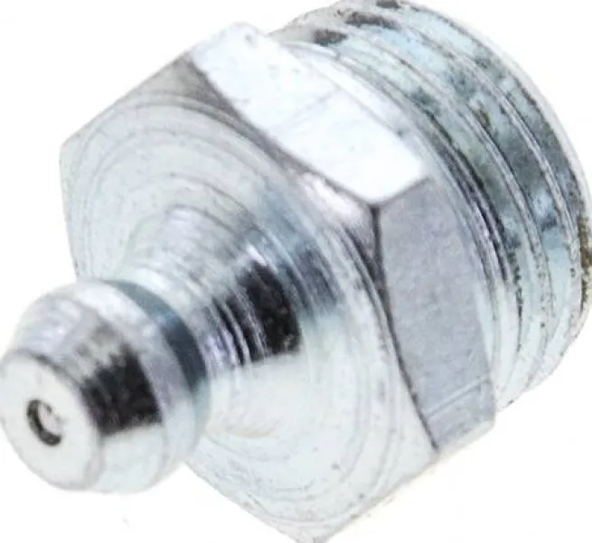 Gerader Kegelschmiernippel, R 1/4", Stahl verzinkt