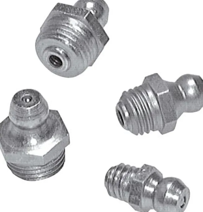 Gerader Kegelschmiernippel, R 1/4", Stahl verzinkt