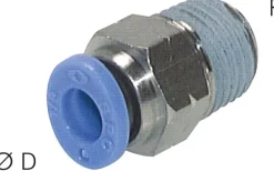 Gerader Steckanschluss NPT 1/4"-3/8" (9,52 mm), IQS-Inch
