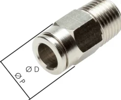 Gerader Steckanschluss R 1/8"-4mm, IQS-MSV (Hochtemperatur), Dichtung FKM