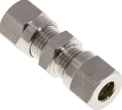 Gerade Schneidringverschraubung 6 LL (M10x1), Messing vernickelt