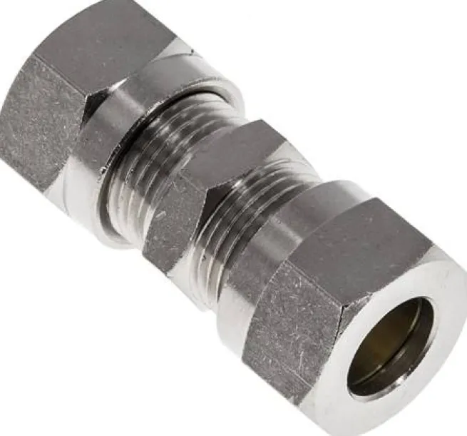 Gerade Schneidringverschraubung 12 L (M18x1,5), Messing vernickelt
