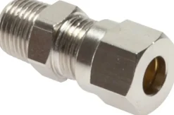 Gerade Schneidringverschr. 6 LL (M10x1)-R 1/8", Messing vernickelt