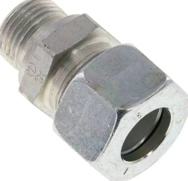 Gerade Schneidringverschr. M 18x1,5-15 L (M22x1,5), Stahl verzinkt