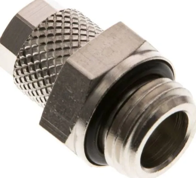 Gerade Verschraubung G 1/4"-6x4mm, Messing vernickelt