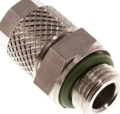 Gerade Verschraubung G 1/8"-6x4mm, Messing vernickelt, Dichtung FKM
