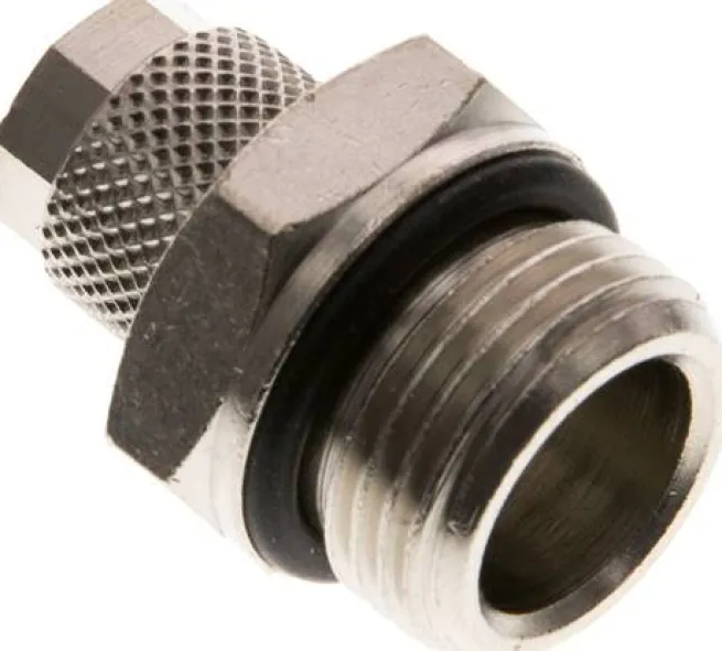 Gerade Verschraubung G 3/8"-6x4mm, Messing vernickelt