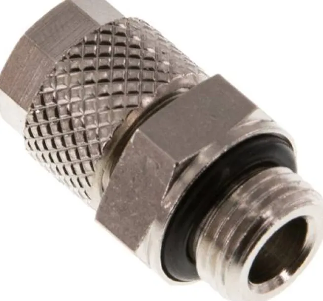 Gerade Verschraubung G 1/8"-6x4mm, Messing vernickelt