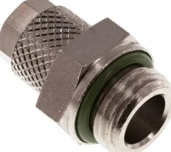 Gerade Verschraubung G 1/4"-6x4mm, Messing vernickelt, Dichtung FKM