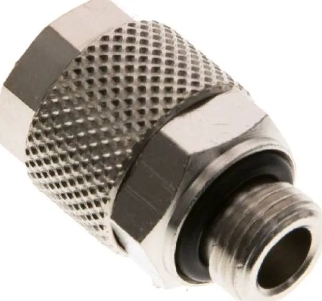 Gerade Verschraubung G 1/8"-10x8mm, Messing vernickelt