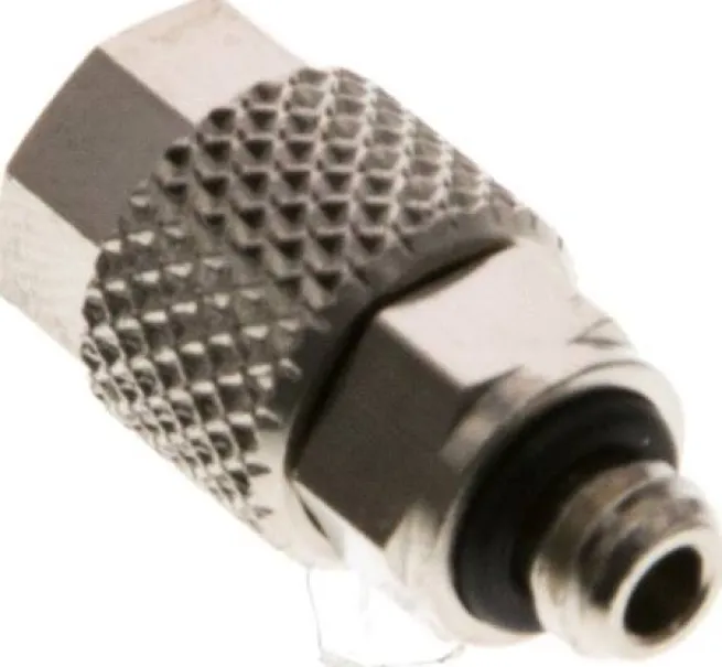 Gerade Verschraubung M 5-6x4mm, Messing vernickelt