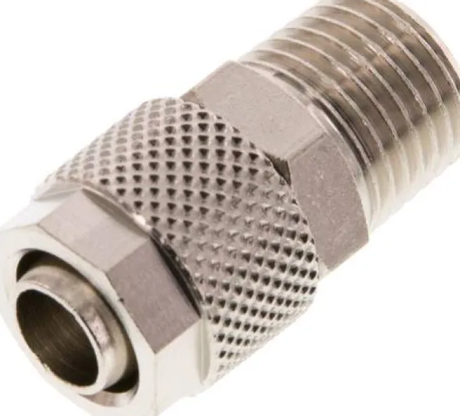 Gerade Verschraubung R 1/4"-10x8mm, Messing vernickelt