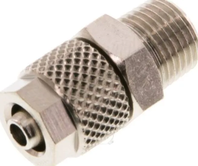 Gerade Verschraubung R 1/8"-6x4mm, Messing vernickelt