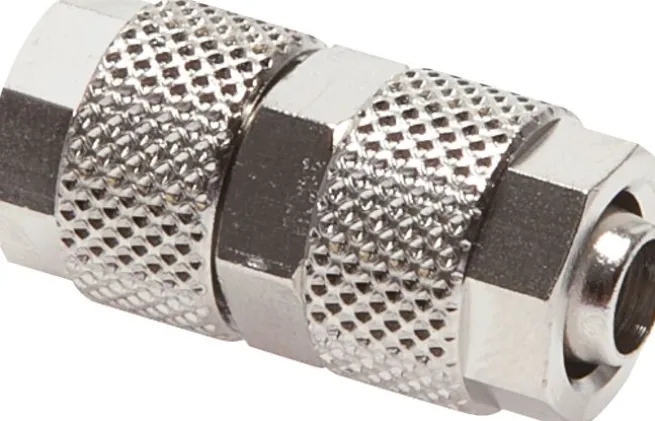 Gerade Verschraubung 10x8mm-10x8mm, Messing vernickelt