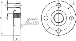Gewindeflansch DN32-PN16 (DIN), Rp 1-1/4