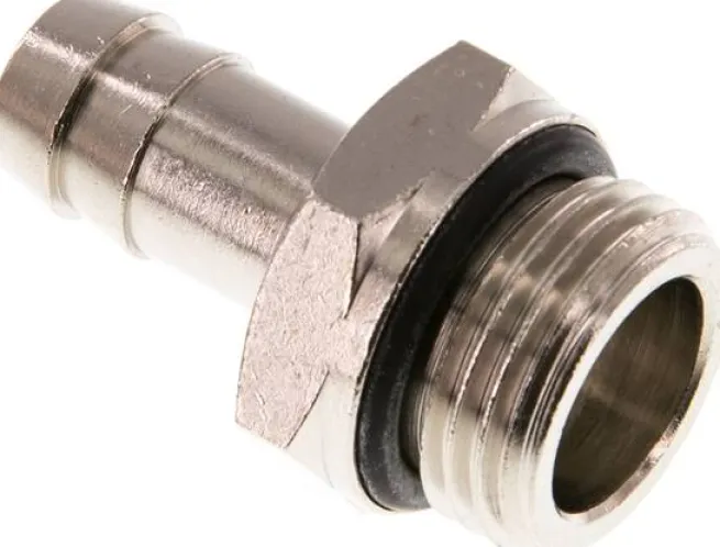 Gewindetülle mit O-Ring G 1/2"-12mm, Messing vernickelt