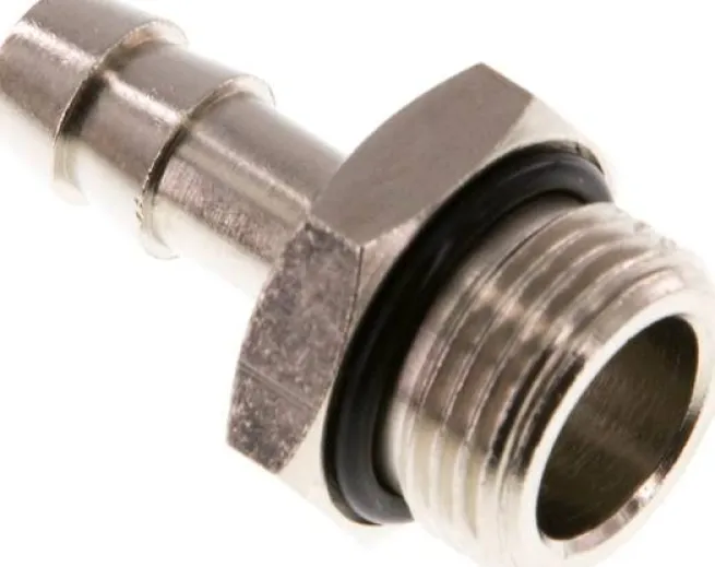 Gewindetülle mit O-Ring G 3/8"-8 (5/16")mm, Messing vernickelt