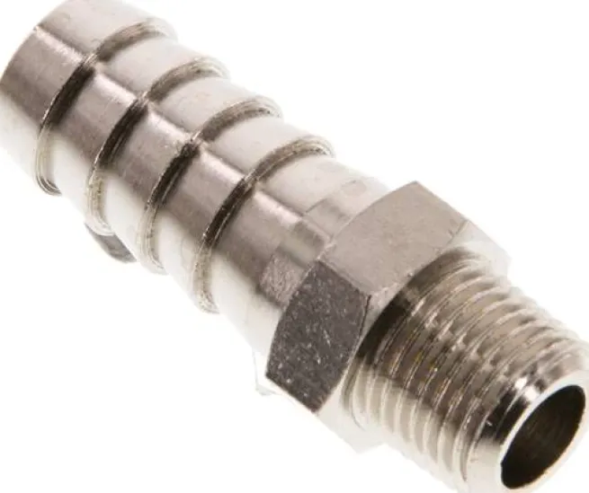 Gewindetülle R 1/8"-10mm, Messing vernickelt