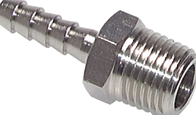 Gewindetülle R 1/4"-10mm, Messing vernickelt
