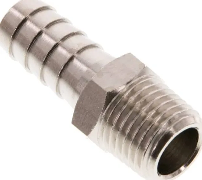 Gewindetülle R 1/4"-10mm, Messing vernickelt