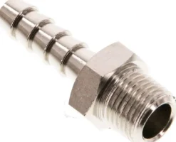 Gewindetülle R 1/8"-6 (1/4")mm, Messing vernickelt