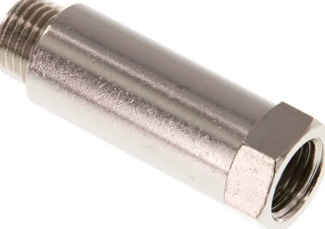 Gewindeverlängerung G 1/4"-43mm, Messing vernickelt