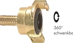 GK-Schlauchkupplung,13 (1/2")mm Schlauch, Messing gekuppelt nicht drehbar, 25 bar