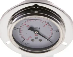 Glycerin-Einbaumanometer,Frontring, 63mm, -1 bis 0 bar -Eco-Line