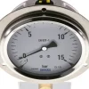 Glycerin-Einbaumanometer,Frontring, 100mm, -1 bis 15 bar