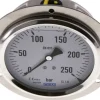 Glycerin-Einbaumanometer,Frontring, 100mm, 0 - 250 bar